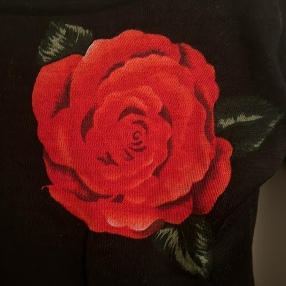 Bosch - black sweater with a red rose decor size S/M - Picture 3 of 9